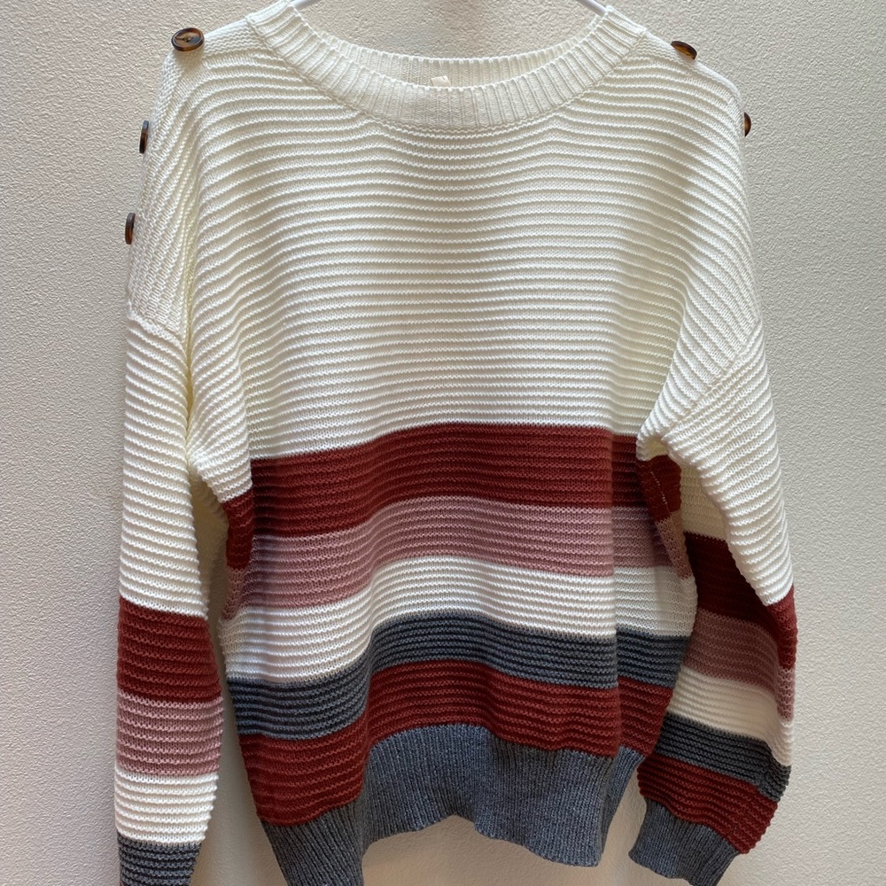 Textured Button Sweater